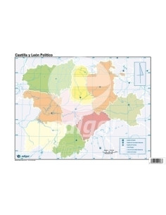 MAPA MUDO EDIGOL COLOR POLITICO CASTILLA-LEON