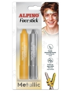 MAQUILLAJE ALPINO FACE STICK  METALLIC BARRA de 5 gr BLISTER de 2 ORO