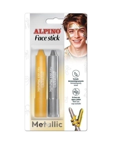 MAQUILLAJE ALPINO FACE STICK  METALLIC BARRA de 5 gr BLISTER de 2 ORO