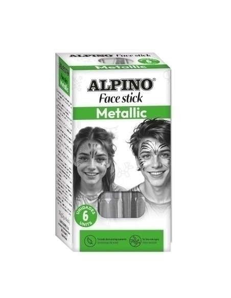 MAQUILLAJE ALPINO FACE STICK  METALLIC BARRA de 5 gr CAJA de 6 PLATA