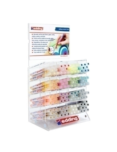 MARCADOR ACRYLIC EDDING 5100 CONICO 2-3 mm EXPOSITOR de 132