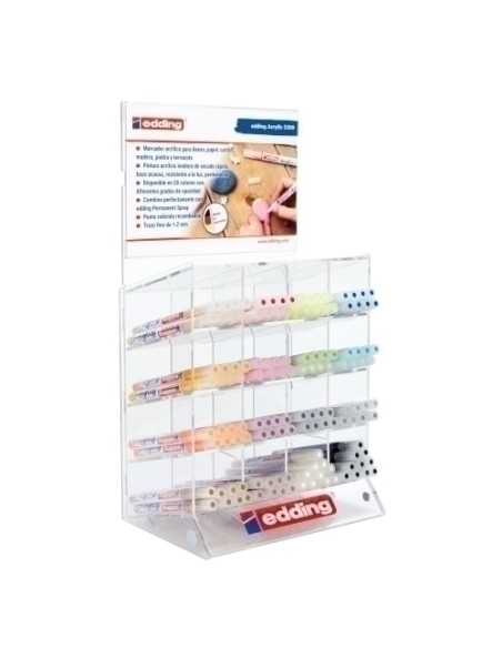 MARCADOR ACRYLIC EDDING 5300 CONICO 1-2 mm EXPOSITOR de 132