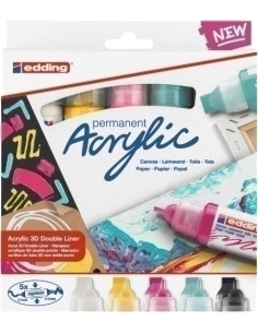 MARCADOR ACRYLIC EDDING 5400 3D DOBLE PUNTA 2-35-10 mm SURTIDO estuche de 5