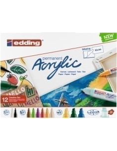 MARCADOR ACRYLIC EDDING SURTIDO estuche de 12