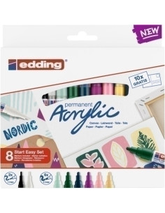 MARCADOR ACRYLIC EDDING SURTIDO estuche de 8