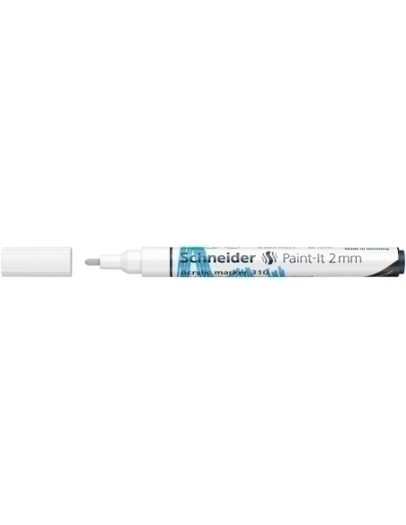 MARCADOR ACRYLIC SCHNEIDER PAINT-IT 310 CONICO 2 mm BLANCO