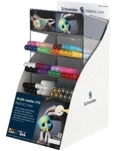 MARCADOR ACRYLIC SCHNEIDER PAINT-IT 310 CONICO 2 mm EXPOSITOR de 61