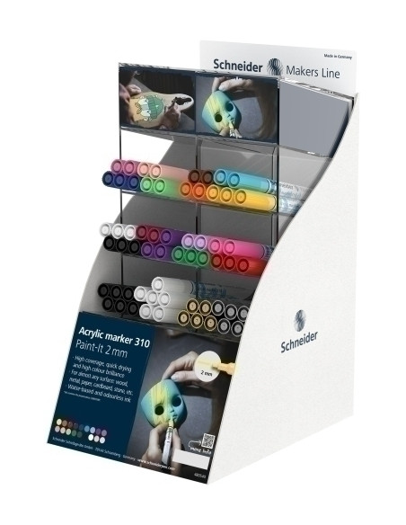 MARCADOR ACRYLIC SCHNEIDER PAINT-IT 310 CONICO 2 mm EXPOSITOR de 61