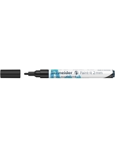 MARCADOR ACRYLIC SCHNEIDER PAINT-IT 310 CONICO 2 mm NEGRO