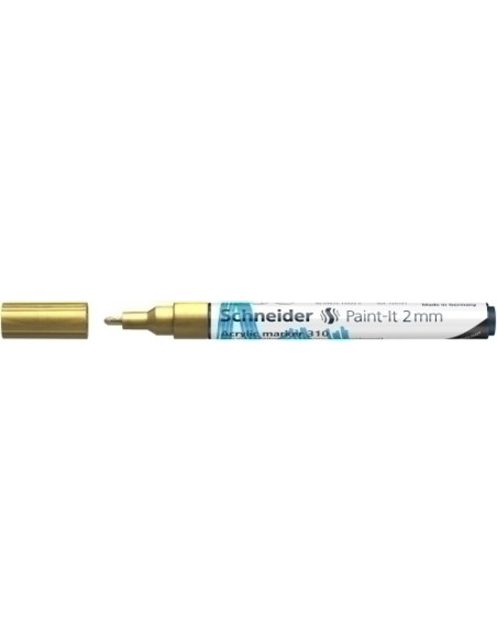 MARCADOR ACRYLIC SCHNEIDER PAINT-IT 310 CONICO 2 mm ORO