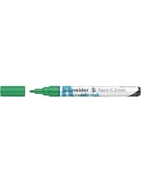 MARCADOR ACRYLIC SCHNEIDER PAINT-IT 310 CONICO 2 mm VERDE