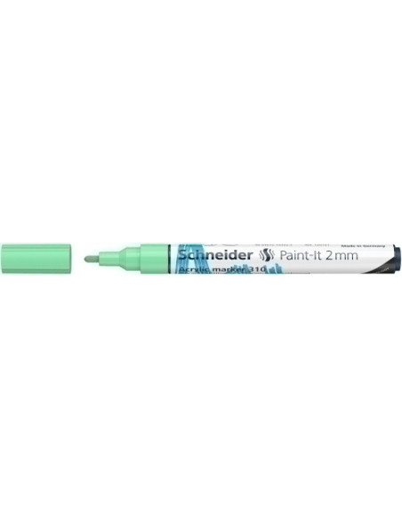 MARCADOR ACRYLIC SCHNEIDER PAINT-IT 310 CONICO 2 mm VERDE PASTEL