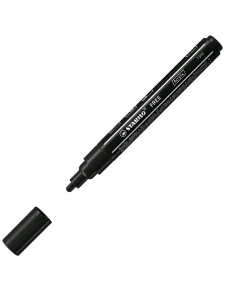 MARCADOR ACRYLIC STABILO FREE T300 ARTY LINE 2-3 mm NEGRO 746