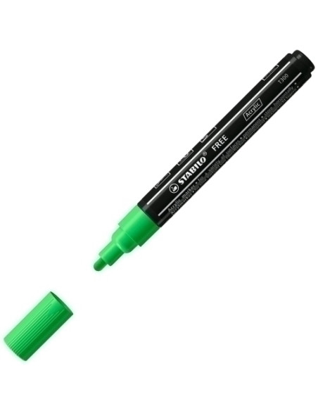 MARCADOR ACRYLIC STABILO FREE T300 ARTY LINE 2-3 mm VERDE HOJA 743