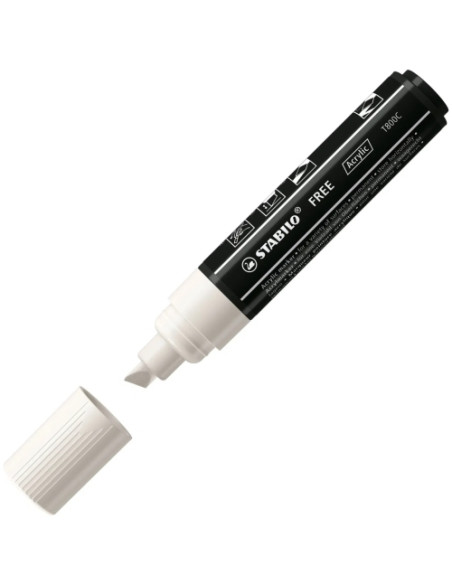 MARCADOR ACRYLIC STABILO FREE T800C ARTY LINE 4-10 mm BLANCO PURO 700