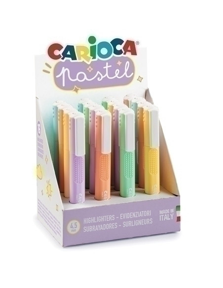 MARCADOR CARIOCA LAVABLE PASTEL SURTIDO EXPOSITOR de 16