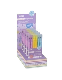 MARCADOR FLUOR APLI DOBLE PUNTA BORRABLE BLISTER DE 6