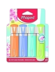 MARCADOR FLUOR MAPED CLASSIC PASTEL ESTUCHE de 4