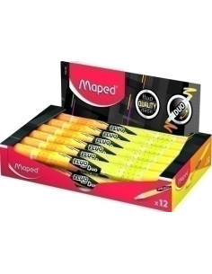 MARCADOR FLUOR MAPED FLUO DUO AMARILLONARANJA CAJA DE 12