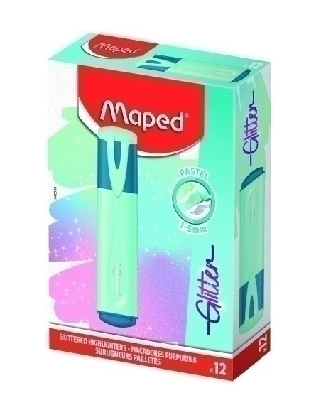 MARCADOR FLUOR MAPED FLUO GLITTER  AZUL