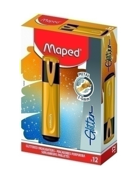 MARCADOR FLUOR MAPED FLUO GLITTER  ORO