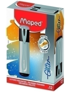 MARCADOR FLUOR MAPED FLUO GLITTER  PLATA