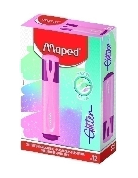 MARCADOR FLUOR MAPED FLUO GLITTER  ROSA