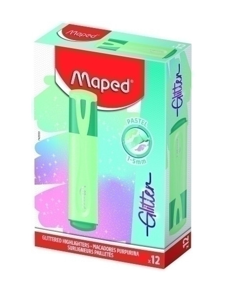 MARCADOR FLUOR MAPED FLUO GLITTER  VERDE