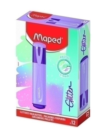 MARCADOR FLUOR MAPED FLUO GLITTER  VIOLETA