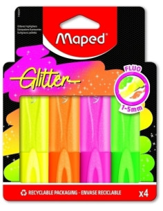 MARCADOR FLUOR MAPED NEON GLITTER PACK de 4