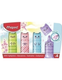 MARCADOR FLUOR MAPED PASTEL MINI ESTUCHE de 4