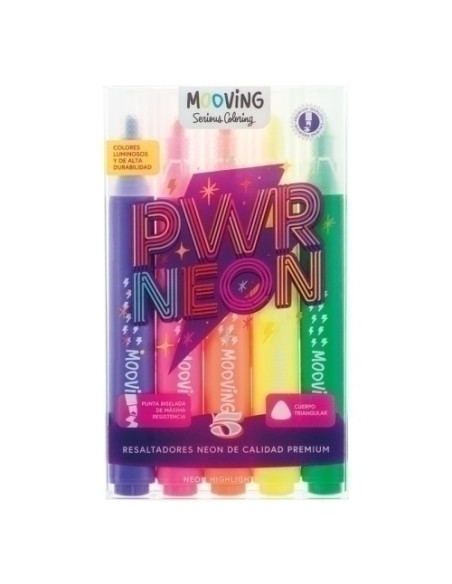 MARCADOR FLUOR MOOVING NEON ESTUCHE de 5