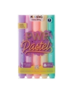 MARCADOR FLUOR MOOVING PASTEL ESTUCHE de 5