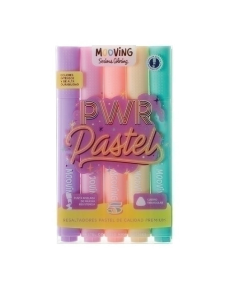 MARCADOR FLUOR MOOVING PASTEL ESTUCHE de 5