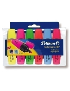 MARCADOR FLUOR PELIKAN TEXTMARKER 490  ESTUCHE de 6 SURTIDO