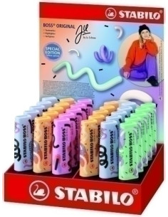 MARCADOR FLUOR STABILO BOSS 70 BY JU SCHNEE PASTEL EXPOSITOR de 30
