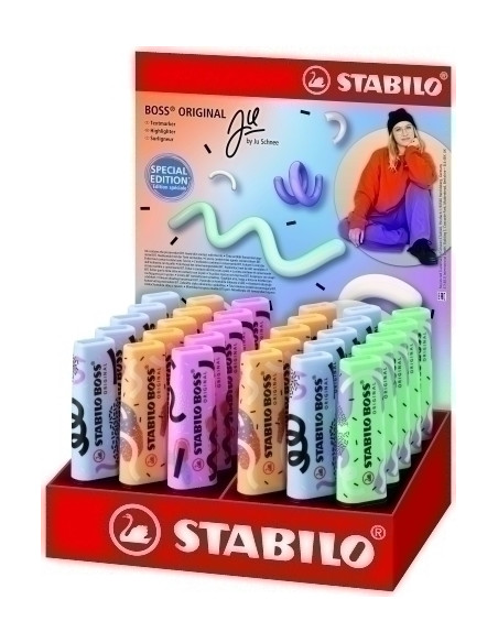 MARCADOR FLUOR STABILO BOSS 70 BY JU SCHNEE PASTEL EXPOSITOR de 30