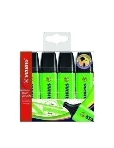 MARCADOR FLUOR STABILO BOSS 70 VERDE ESTUCHE de 4