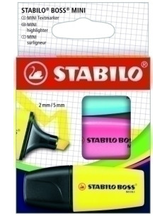 MARCADOR FLUOR STABILO BOSS MINI ESTUCHE DE 3