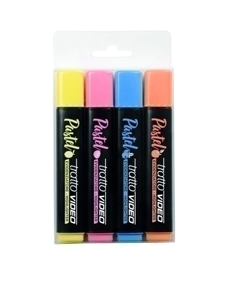 MARCADOR FLUOR TRATTO VIDEO PASTEL SURTIDO CAJA de 4