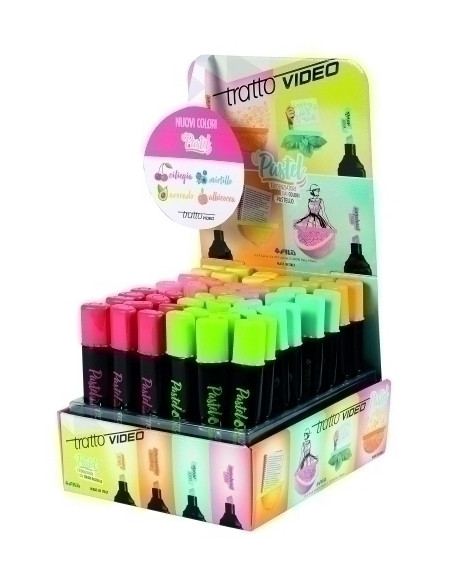 MARCADOR FLUOR TRATTO VIDEO PASTEL SURTIDO EXPOSITOR DE 48