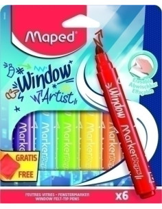 MARCADOR MAPED COLORPEPS PARA CRISTAL ESTUCHE de 6