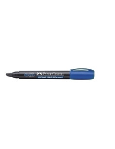 MARCADOR PERMANENTE FABER-CASTELL CCLIP BISELADO AZUL