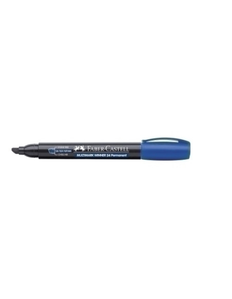 MARCADOR PERMANENTE FABER-CASTELL CCLIP BISELADO AZUL