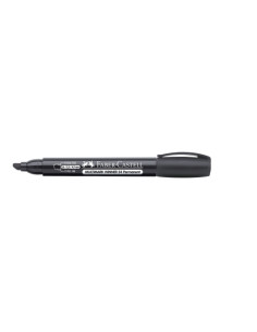 MARCADOR PERMANENTE FABER-CASTELL CCLIP BISELADO NEGRO