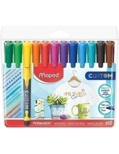 MARCADOR PERMANENTE MAPED CUSTOM CONICO 1 mm BOLSA de 12
