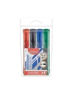 MARCADOR PERMANENTE MAPED JUMBO BISELADO BOLSA de 4