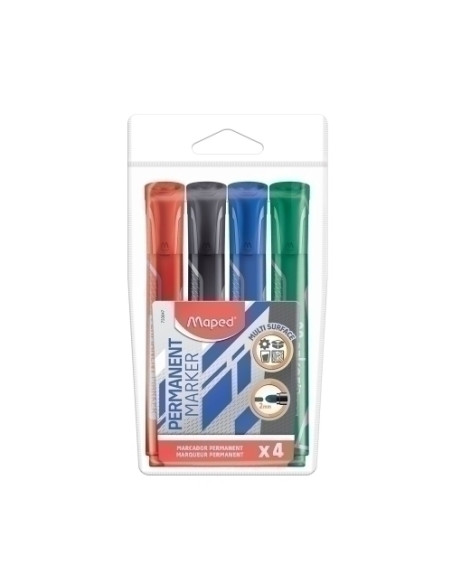 MARCADOR PERMANENTE MAPED JUMBO CONICO 2 mm BOLSA de 4