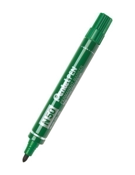 MARCADOR PERMANENTE PENTEL N50 CONICO VERDE