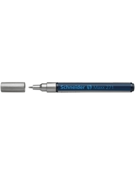 MARCADOR PERMANENTE SCHNEIDER MAXX 271 CONICO 1-2 mm PLATA